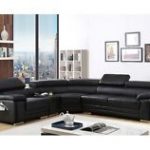 dakota black bonded leather corner sofa left hand JFROPWI
