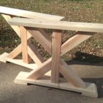 farmhouse trestle table legs, x-frame table legs, wood table legs, wide UEALFLJ