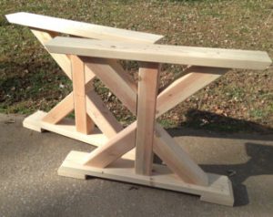 farmhouse trestle table legs, x-frame table legs, wood table legs, wide UEALFLJ