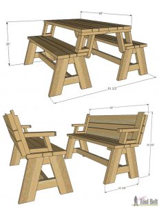 folding picnic table convertible picnic table and bench XLBTHNR