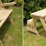 folding picnic table in table and bench mode XBDCDWT