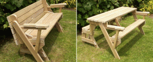 folding picnic table in table and bench mode XBDCDWT