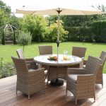 garden table and chairs antilles - 135cm round table u0026 6 chair set natural rattan including free KEIAKOM