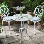 garden table and chairs useful metal garden furniture more QKPYUZK