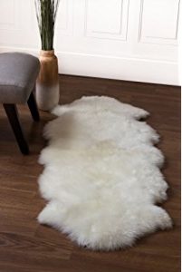 genuine australian sheepskin rug two pelt ivory fur, double PGQLYTF