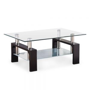 glass coffee table zimtown black coffee table rectangular living room home office glass top  wooden ZSVPMJX