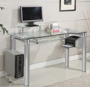 glass computer desk accessories not included TQSDLDW