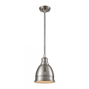 hanging lights 1-light die-cast aluminum hardware brushed nickel restoration pendant with  open bottom CSMZLBL