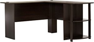 l shaped desk ameriwood home dakota l-shaped desk with bookshelves (espresso) TMEYHKR