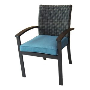 lawn chairs allen + roth atworth 4-count brown wicker patio dining chairs with peacock PXFFSOI