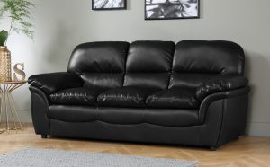 leather sofas rochester black leather 3 seater sofa TRAGHLV