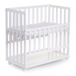 new bedside crib beech white 50x90 + wheels 3870 JNOXEMA
