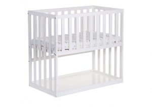 new bedside crib beech white 50x90 + wheels 3870 PFESRMS