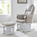 nursing chair tutti bambini deluxe reclinable glider chair and stool - white ECNHKXU