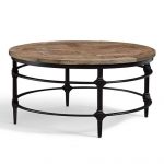parquet reclaimed wood round coffee table | pottery barn MBLHYYU