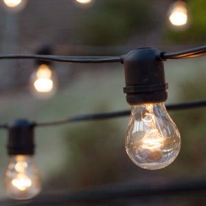 patio lights - commercial clear patio string lights, 50 a15 e26 bulbs black CZWIAOG