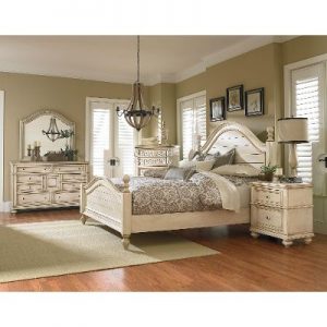 queen bedroom sets antique white 6-piece queen bedroom set - heritage ZIMNKZJ