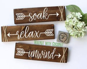 relax soak unwind - bathroom wall decor - farmhouse bathroom - rustic bathroom RBQMNAA