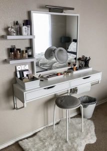 room decor ideas 21 photos of how real people store their makeup LRPPTUJ