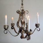 shabby iron candle chandelier XYVIILW