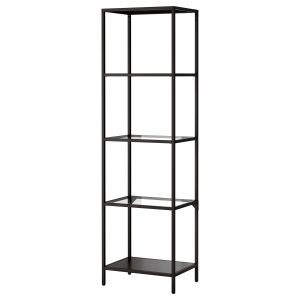 shelving units vittsjö shelf unit, black-brown, glass width: 20 1/8  BVJAXKA