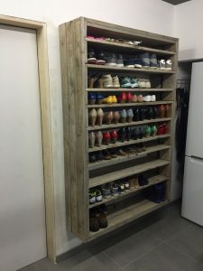 shoe shelves giant shoe rack made out of discarded pallets - pallet ideas HSWNJWC