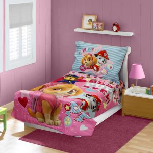 toddler bedding sets babyboom nick jr paw patrol skye best pups ever 4 piece toddler bedding AWTEJSM