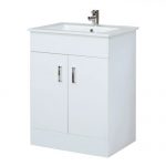 vanity units bigbathroomshop 600mm minimalist white gloss vanity unit XCKHOWS