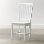 white dining chairs village white wood dining chair | crate and barrel TWSAUXF