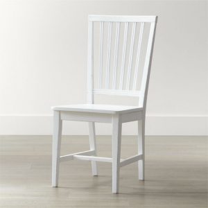 white dining chairs village white wood dining chair | crate and barrel TWSAUXF