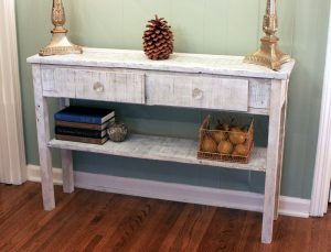 whitewashed sofa table. white hallway table. whitewash entry table. mother  of pearl DRVAEVZ