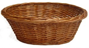 wicker baskets oval wicker basket small 20x16x7cm dark stain UDEDBFY