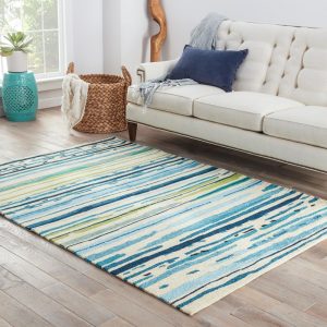 angelina hand-hooked polypropylene blue/green outdoor area rug WACMJAD