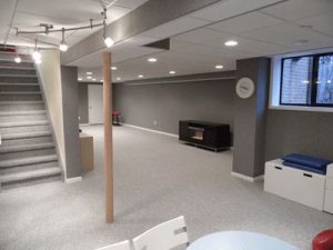 basement carpet basement finishing idea. similar to our layout. NPZIDJI