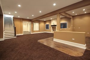 basement carpet lower level basement in earth tones and marble fireplace YJUDDEJ