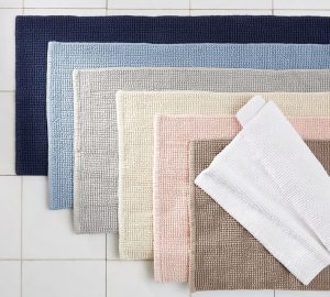 bathroom rug textured organic bath rug | pottery barn YKYPTJU