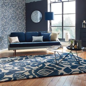 Best blue rug scion kukkia rugs 24508 in ink YGBQRIE