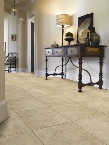 best flooring options tile flooring in entryway with front table and lamp RBQHWLZ