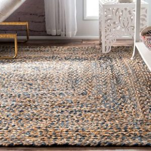 braided area rugs destrie h-braided blue area rug UHZJWIT