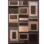 brown area rug with circles bazaar gal 1196 black/brown ... UXROYXX