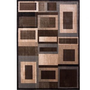 brown area rug with circles bazaar gal 1196 black/brown ... UXROYXX