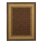 brown area rugs ottomanson contemporary bordered design brown 8 ft. x 10 ft. non-skid area LDSMPLW