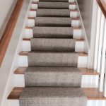 Carpet stairs woven wool stair runner that we fabricated using a fold and stitch method PJXPADP