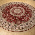 Circle rugs amazon.com: stunning silk persian area rugs traditional design red tabriz  8x8 round QGPVJPB