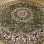Circle rugs image is loading persian-silk-rugs-8-round-rug-green-silk- ZKOZQAZ