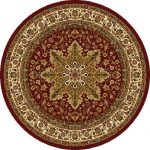 circular rug home dynamix royalty 8083-200 red 5-feet 2-inch round traditional area rug OGZVUBZ