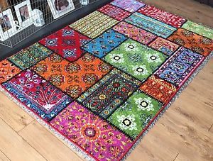 colourful rugs image is loading patchwork-rugs-very-bright-vibrant-colourful-mats-long- JSMEFEH