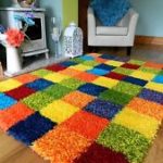 colourful rugs multi coloured funky bright modern thick soft heavy quality shaggy area rug VBVASGK