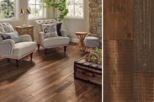 distressed hardwood flooring rustic wood flooring in the living room - eaxwrm5l405x QSQXSOP