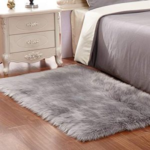 faux fur rug grey soft fluffy rug shaggy rugs faux sheepskin rugs floor FXIZJSI